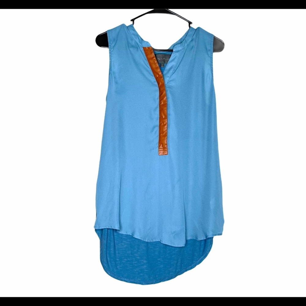 Anthropologie Sleeveless Dusty Blue Top Small